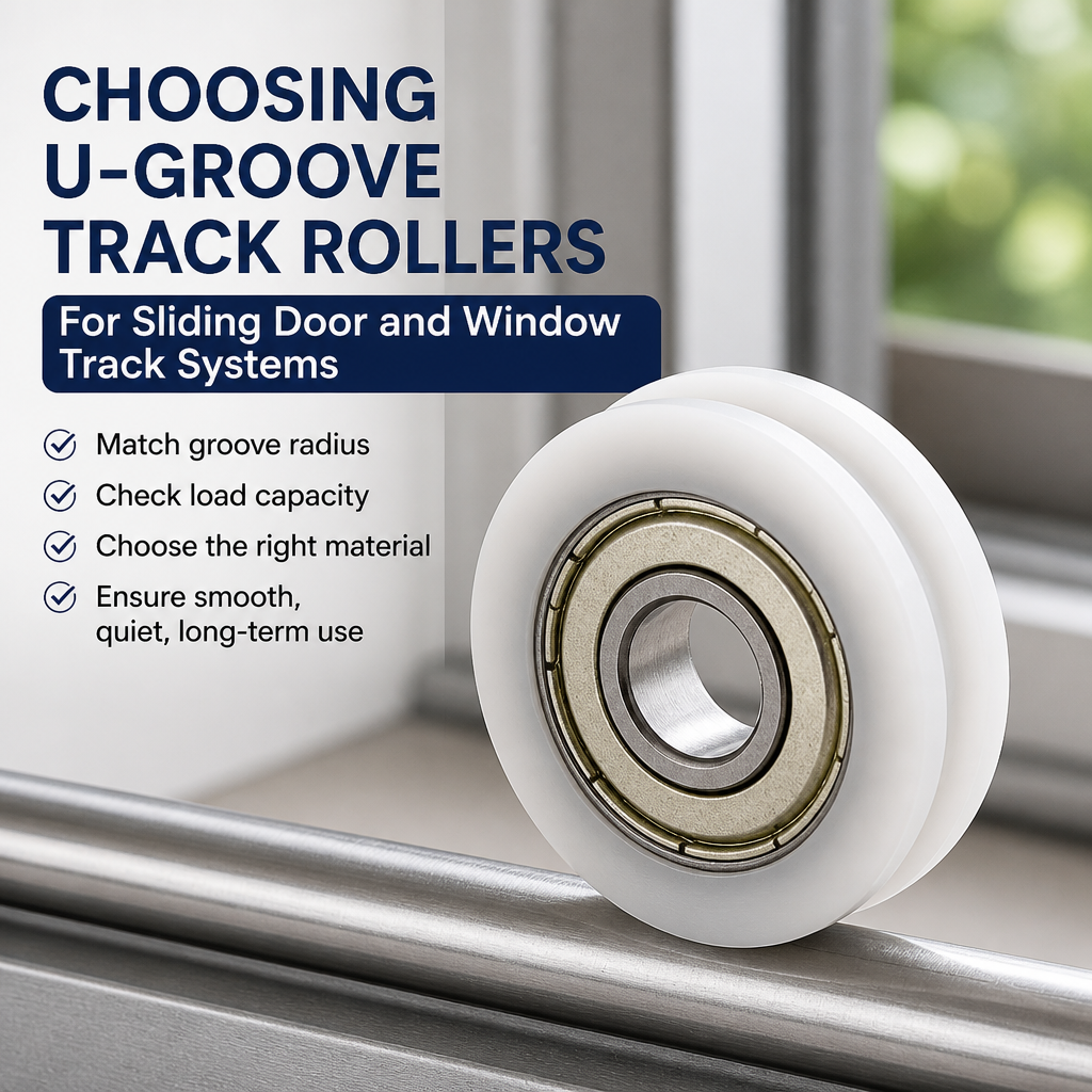  Roghnú U Groove Track Roller Bearings le haghaidh Doras Sleamhnáin agus Córais Rian Fuinneog